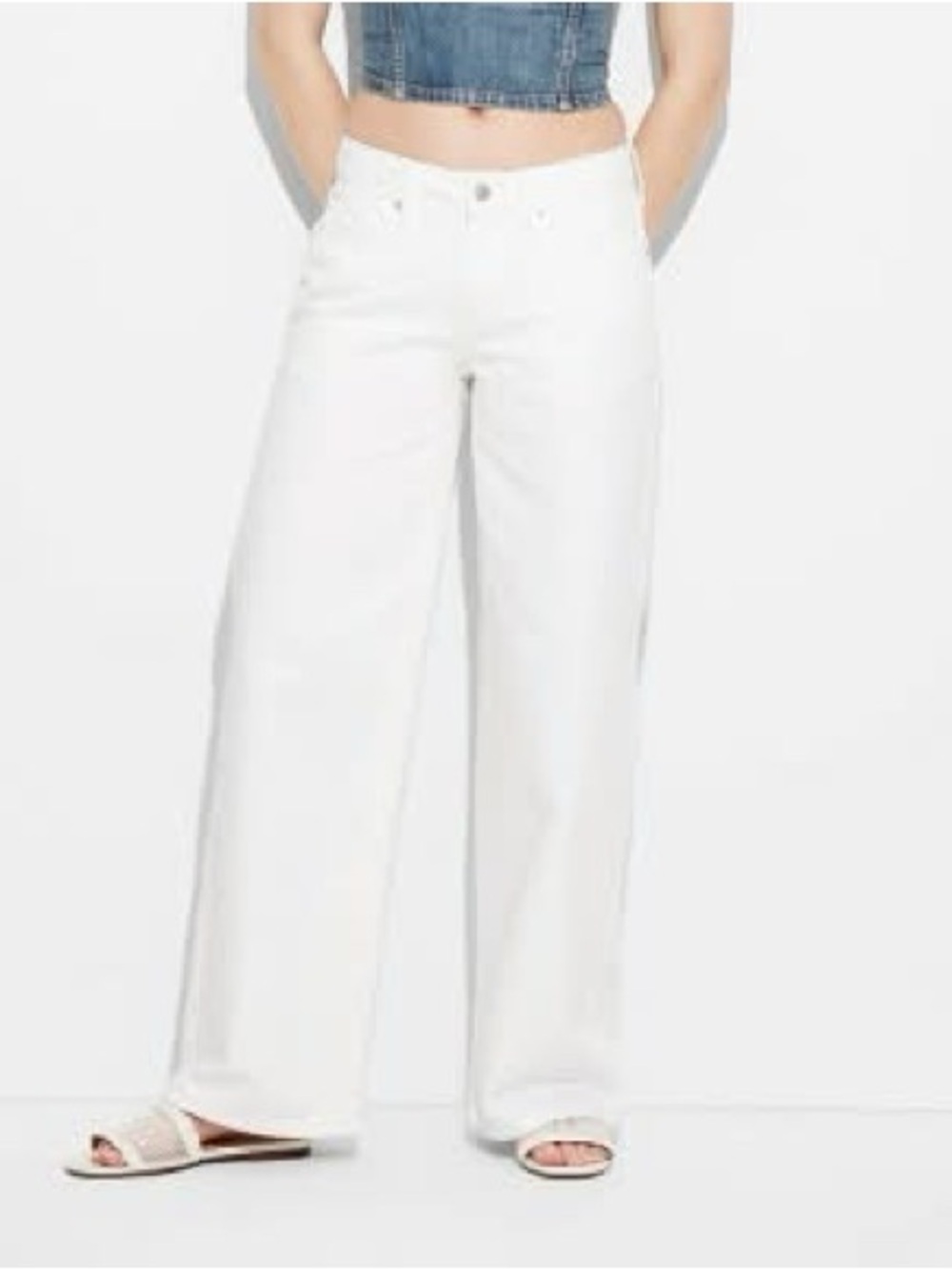 NWT Wild Fable White Low Rise Baggy Jeans Women’s size 14 32
